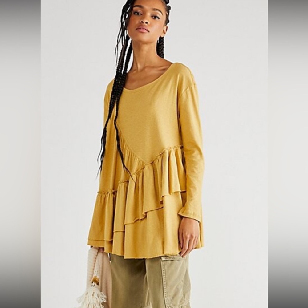 NWT Free People Beach Sun Baby Ruffle Tunic